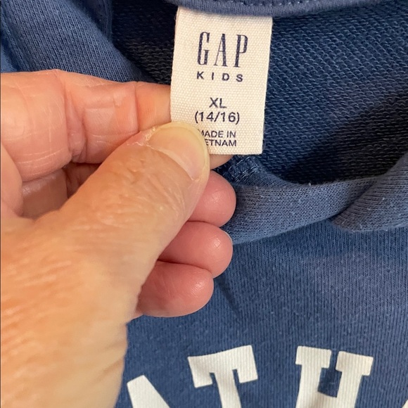 GAP Blue Athletic Hoodie with White Print - Picture 7 of 7